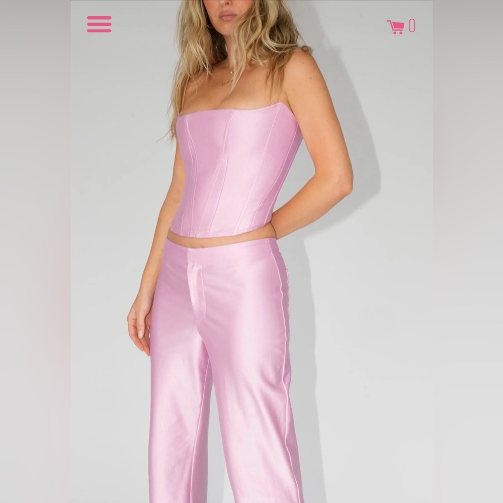 Rezek Studio Cupids Pink Corset & Hustle Pant NWT